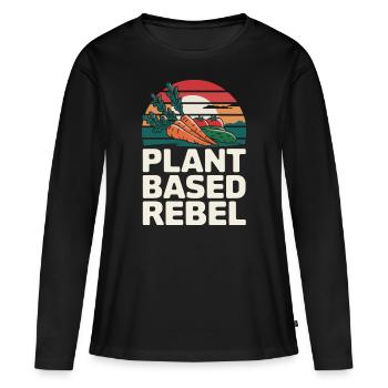 Végétarien Végétalien Végétarien Végétarien - T-shirt manches longues Premium bio Femme - noir - Devant - Julia (174cm)