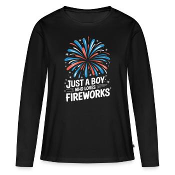 Pyrotechnie Feux d’artifice Pyrotechnie - T-shirt manches longues Premium bio Femme - noir - Devant - Julia (174cm)