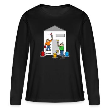 Painter or house painter paint a house - Women's Premium Organic Long Sleeve Shirt - black - Front - Julia (174cm)