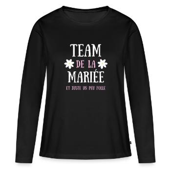 team de la mariée humour mariage femme evjf cadeau - T-shirt manches longues Premium bio Femme - noir - Devant - Julia (174cm)