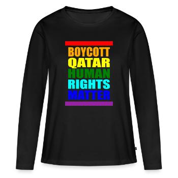 Boycott Qatar Qatar Human Rights Matter Verdict - T-shirt manches longues Premium bio Femme - noir - Devant - Julia (174cm)