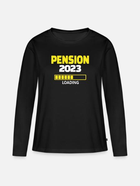 Pension 2023 loading - Frauen Premium Bio Langarmshirt - Schwarz