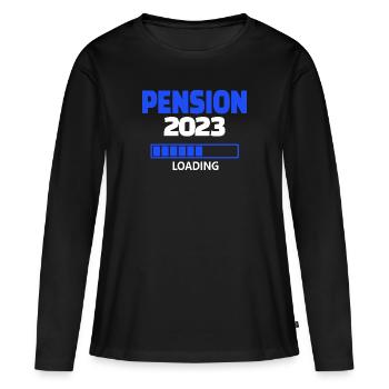 Pension 2023 loading - Frauen Premium Bio Langarmshirt - Schwarz - Vorne - Julia (174cm)