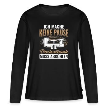 Drechseln Drechsler - Frauen Premium Bio Langarmshirt - Schwarz - Vorne - Julia (174cm)