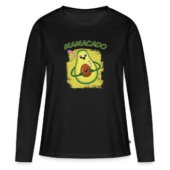 Avocado Funny Saying Mamacado - Women's Premium Organic Long Sleeve Shirt - black - Front - Julia (174cm)