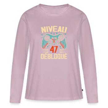1977 47th Anniversary Gifts, 47 Year Adventure - Women's Premium Organic Long Sleeve Shirt - dusky pink - Front - Julia (174cm)
