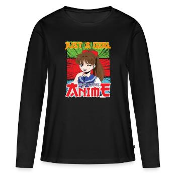 Anime Girl Manga lustiger Spruch - Frauen Premium Bio Langarmshirt - Schwarz - Vorne - Julia (174cm)