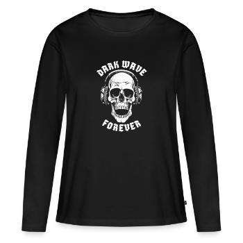 VAGUE SOMBRE POUR TOUJOURS - T-shirt manches longues Premium bio Femme - noir - Devant - Julia (174cm)