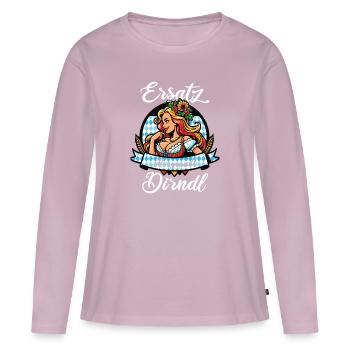 Bayerisches Volksfest Dirndl lustiger Spruch - Frauen Premium Bio Langarmshirt - Altrosa - Vorne - Julia (174cm)