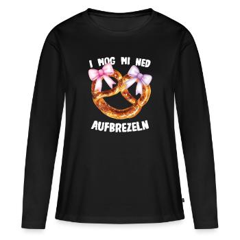 Bayern Volksfest Bretzel Bier Saufen - Frauen Premium Bio Langarmshirt - Schwarz - Vorne - Julia (174cm)