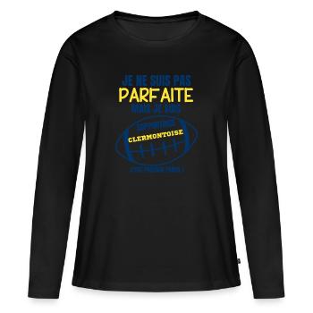 Supportrice Clermontoise Rugby - T-shirt manches longues Premium bio Femme - noir - Devant - Julia (174cm)