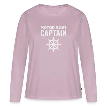 Motor Boat Captain Wheel Motor Boating - Women's Premium Organic Long Sleeve Shirt - dusky pink - Front - Julia (174cm)