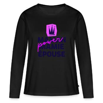 Maman mamie épouse power. Femme parfaite - T-shirt manches longues Premium bio Femme - noir - Devant - Julia (174cm)