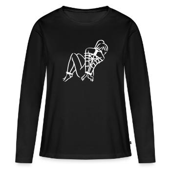 esclavage - T-shirt manches longues Premium bio Femme - noir - Devant - Julia (174cm)