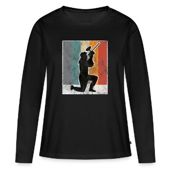 Paintball Retro Gotcha Paintballer Airsoft Softair - T-shirt manches longues Premium bio Femme - noir - Devant - Julia (174cm)