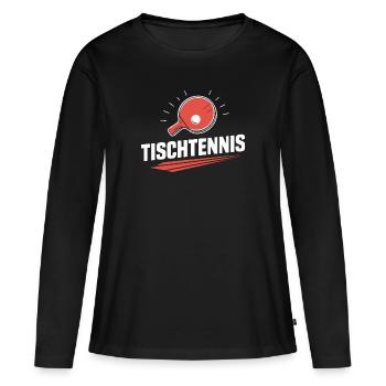Ping Pong Fan-Hit Tischtennis Zubehör Spiel - Frauen Premium Bio Langarmshirt - Schwarz - Vorne - Julia (174cm)