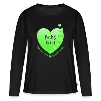 fille bébé fille - T-shirt manches longues Premium bio Femme - noir - Devant - Julia (174cm)