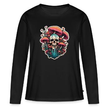 Champignon mortel - T-shirt manches longues Premium bio Femme - noir - Devant - Julia (174cm)