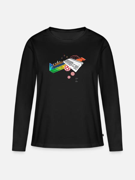 Retro Homecomputer Amigo Collage 500 - Frauen Premium Bio Langarmshirt - Schwarz