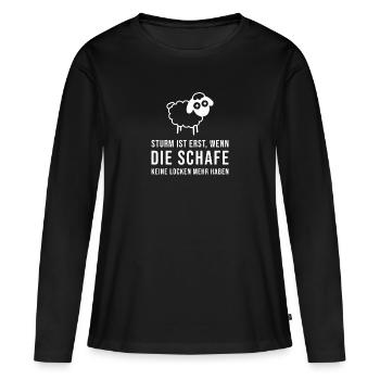 Sturm ist erst wenn die Schafe - Frauen Premium Bio Langarmshirt - Schwarz - Vorne - Julia (174cm)