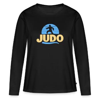 Judo-Junge Stärke Kampfsport Gürtel Präsent - Frauen Premium Bio Langarmshirt - Schwarz - Vorne - Julia (174cm)