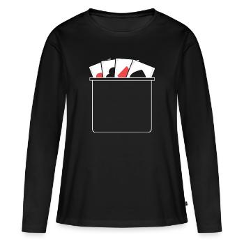 Blackjack Black Jack Casino - T-shirt manches longues Premium bio Femme - noir - Devant - Julia (174cm)