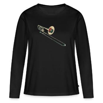 posaune - Frauen Premium Bio Langarmshirt - Schwarz - Vorne - Julia (174cm)