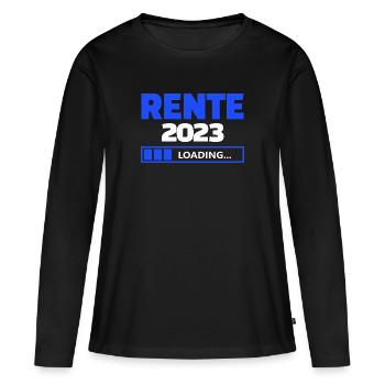 Rente 2023 loading - Frauen Premium Bio Langarmshirt - Schwarz - Vorne - Julia (174cm)