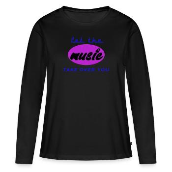 let take music over you - T-shirt manches longues Premium bio Femme - noir - Devant - Julia (174cm)