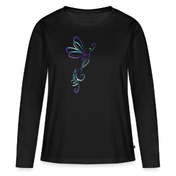 Suicide Dépression Dragonfly Prévention du - T-shirt manches longues Premium bio Femme - noir - Devant - Julia (174cm)