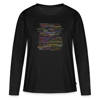 Cybersécurité Programmation informatique - T-shirt manches longues Premium bio Femme - noir - Devant - Julia (174cm)