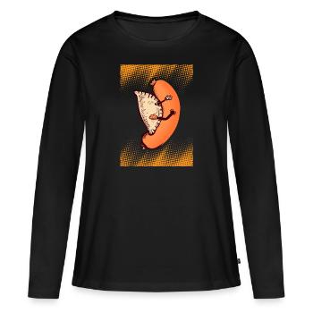 Pierogi KIELBASA Viande charcuterie raviolis - T-shirt manches longues Premium bio Femme - noir - Devant - Julia (174cm)