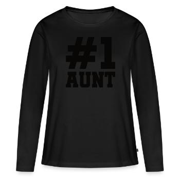 La meilleure tante du monde - Tante - Tantes - Cool - T-shirt manches longues Premium bio Femme - noir - Devant - Julia (174cm)