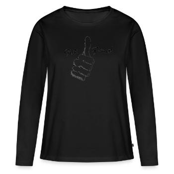 Gut. Prima! - Frauen Premium Bio Langarmshirt - Schwarz - Vorne - Julia (174cm)