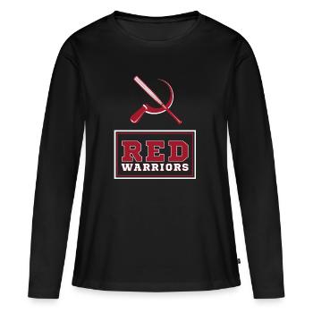 Red Warriors Logo2 - T-shirt manches longues Premium bio Femme - noir - Devant - Julia (174cm)