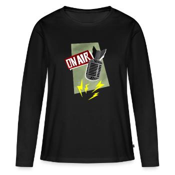 Mikrofon - Live Sendung - Frauen Premium Bio Langarmshirt - Schwarz - Vorne - Julia (174cm)