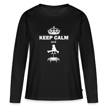 jumping trampolin girl jumpen jump Geschenk - Frauen Premium Bio Langarmshirt - Schwarz - Vorne - Julia (174cm)