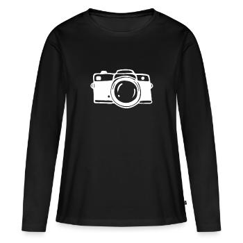 Fotograf Kamera Fotoapparat - Frauen Premium Bio Langarmshirt - Schwarz - Vorne - Julia (174cm)