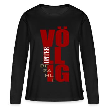 Paiement de salaire complètement sous-payé - T-shirt manches longues Premium bio Femme - noir - Devant - Julia (174cm)