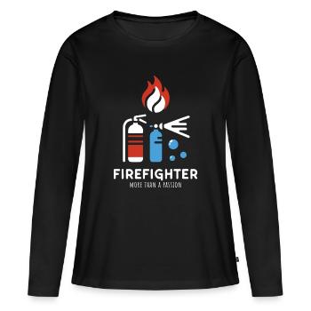 L’association des pompiers est plus qu’une passion - T-shirt manches longues Premium bio Femme - noir - Devant - Julia (174cm)