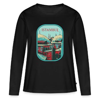 Majestät von Istanbul: Erhabene Moschee - Frauen Premium Bio Langarmshirt - Schwarz - Vorne - Julia (174cm)