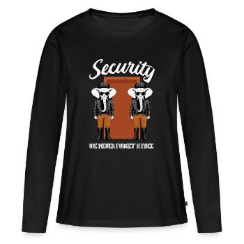 Éléphants de sécurité - T-shirt manches longues Premium bio Femme - noir - Devant - Julia (174cm)