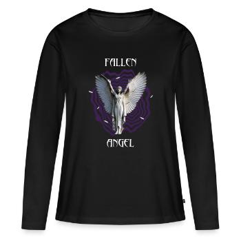 Ange déchu - T-shirt manches longues Premium bio Femme - noir - Devant - Julia (174cm)