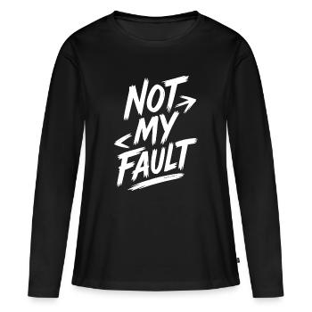 Citation Audacieuse de Responsabilité Personnelle - T-shirt manches longues Premium bio Femme - noir - Devant - Julia (174cm)