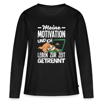 Ma motivation et moi - Paresseux séparé - T-shirt manches longues Premium bio Femme - noir - Devant - Julia (174cm)
