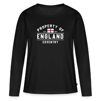 Propriété de l’Angleterre Coventry - T-shirt manches longues Premium bio Femme - noir - Devant - Julia (174cm)