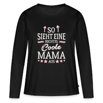 Voici à quoi ressemble une maman cool Meilleure maman - T-shirt manches longues Premium bio Femme - noir - Devant - Julia (174cm)