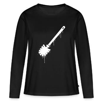 Brosse de toilettes Graffiti Streetwear - T-shirt manches longues Premium bio Femme - noir - Devant - Julia (174cm)