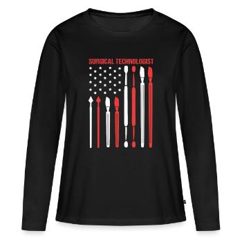 CTA Chirurg Chirurgie - Frauen Premium Bio Langarmshirt - Schwarz - Vorne - Julia (174cm)