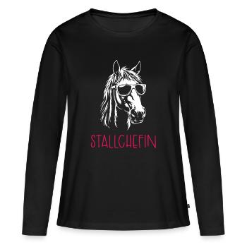 Stable manager - Women's Premium Organic Long Sleeve Shirt - black - Front - Julia (174cm)
